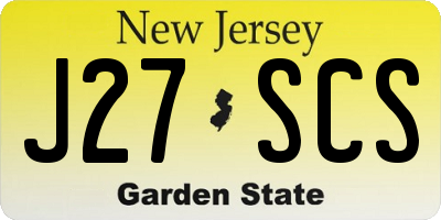 NJ license plate J27SCS