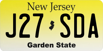 NJ license plate J27SDA