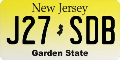 NJ license plate J27SDB