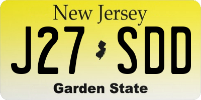 NJ license plate J27SDD