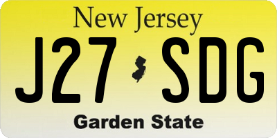 NJ license plate J27SDG