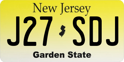 NJ license plate J27SDJ