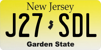 NJ license plate J27SDL