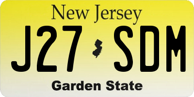 NJ license plate J27SDM
