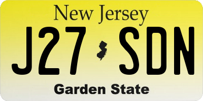 NJ license plate J27SDN