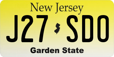 NJ license plate J27SDO