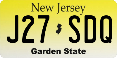 NJ license plate J27SDQ