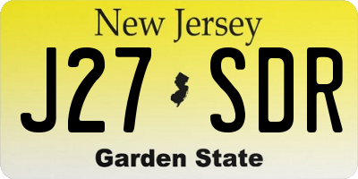 NJ license plate J27SDR