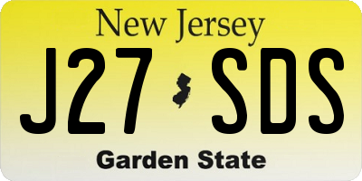 NJ license plate J27SDS