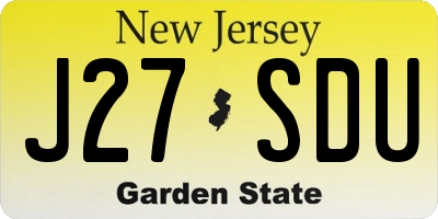 NJ license plate J27SDU