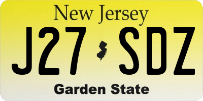 NJ license plate J27SDZ