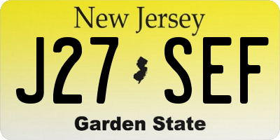 NJ license plate J27SEF