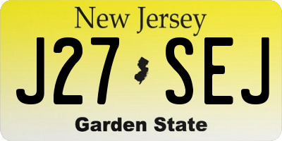NJ license plate J27SEJ