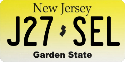 NJ license plate J27SEL