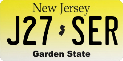 NJ license plate J27SER