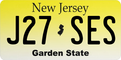 NJ license plate J27SES