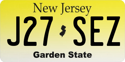 NJ license plate J27SEZ