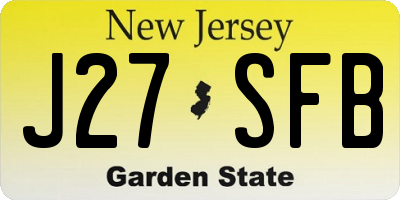 NJ license plate J27SFB