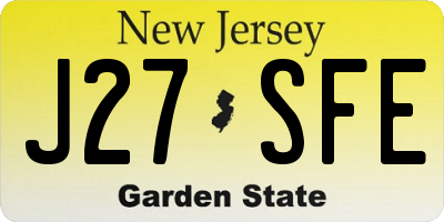 NJ license plate J27SFE