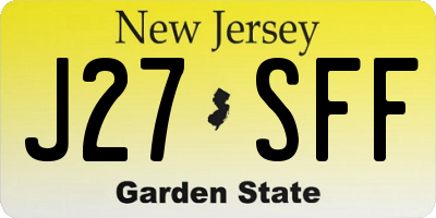 NJ license plate J27SFF