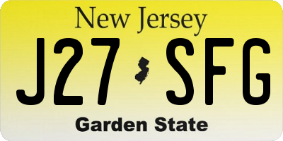 NJ license plate J27SFG