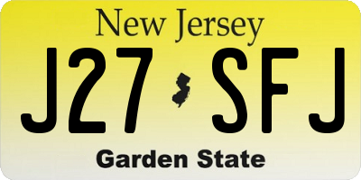 NJ license plate J27SFJ