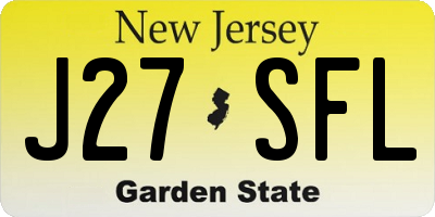 NJ license plate J27SFL