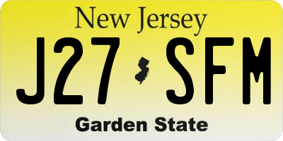 NJ license plate J27SFM