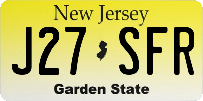 NJ license plate J27SFR