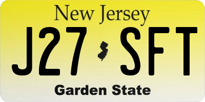 NJ license plate J27SFT