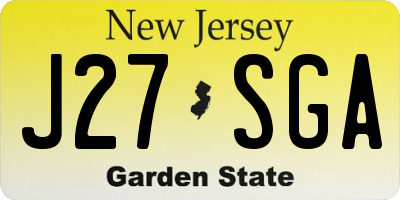 NJ license plate J27SGA
