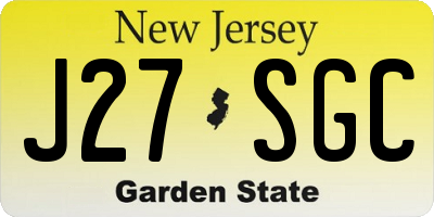 NJ license plate J27SGC