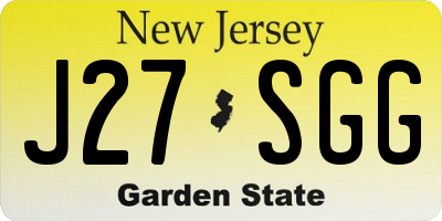 NJ license plate J27SGG