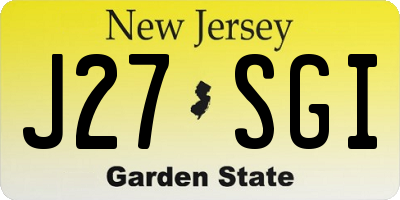 NJ license plate J27SGI