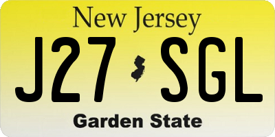 NJ license plate J27SGL