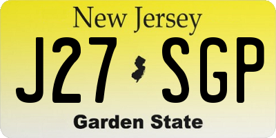 NJ license plate J27SGP