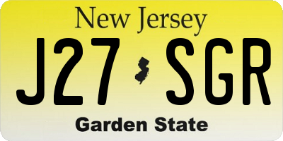 NJ license plate J27SGR