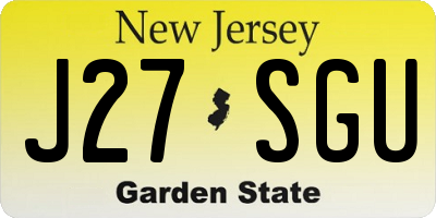 NJ license plate J27SGU