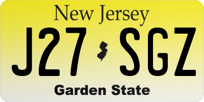 NJ license plate J27SGZ