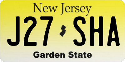 NJ license plate J27SHA