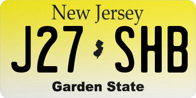 NJ license plate J27SHB