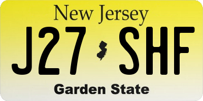 NJ license plate J27SHF