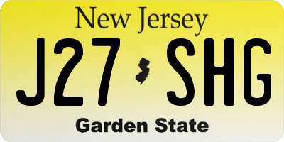 NJ license plate J27SHG