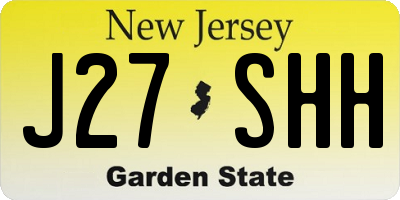 NJ license plate J27SHH