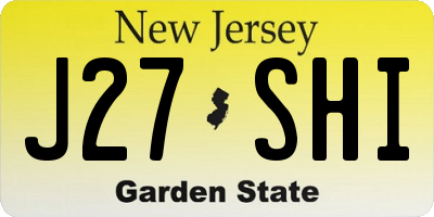 NJ license plate J27SHI