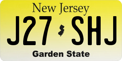NJ license plate J27SHJ
