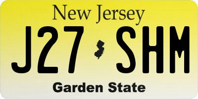 NJ license plate J27SHM