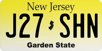 NJ license plate J27SHN