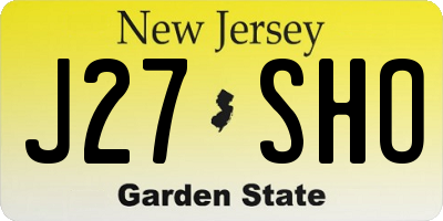 NJ license plate J27SHO