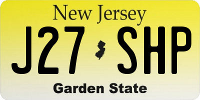 NJ license plate J27SHP